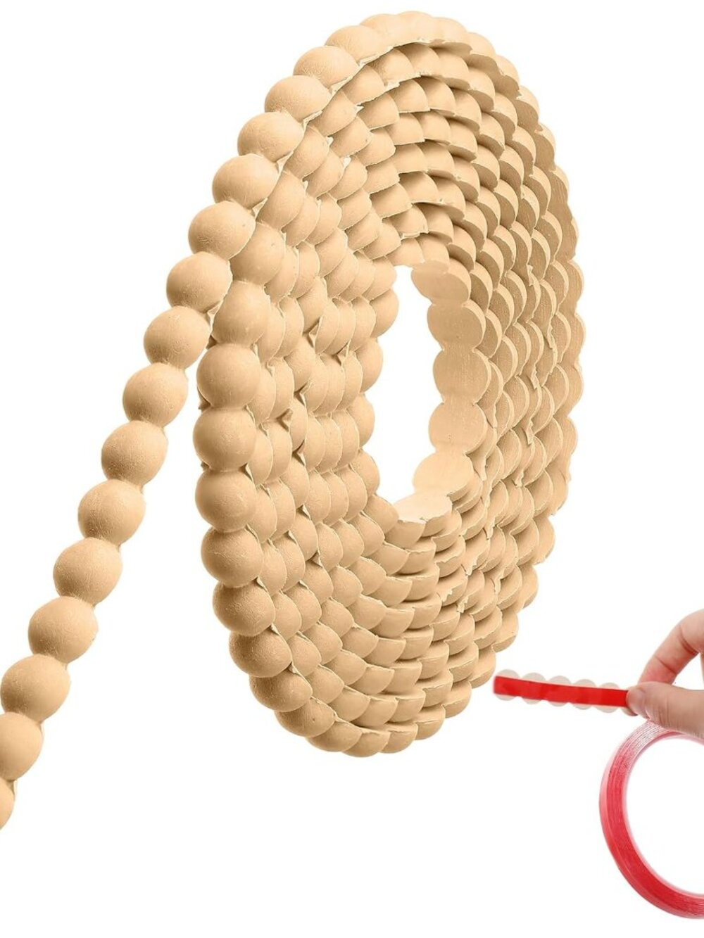Flexible Bead Molding Trim Peel and Stick Wood 10ft /15 mm